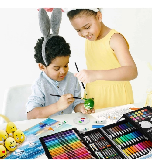 Plastic Deluxe Art Set Box 145Pcs (Multicolor)