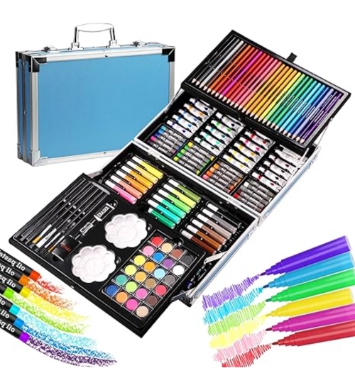 Plastic Deluxe Art Set Box 145Pcs (Multicolor)