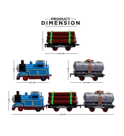 Plastic Thomas Express Train 11Pcs Toy Set With Tracks (Multicolor)