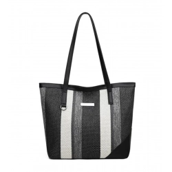 Women's Faux Leather Zipper ToteBag (Multicolor)