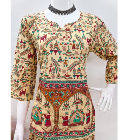 Women's Cotton Jaipuri Printed 3-4th Sleeve Co ord Set (Multicolor)