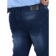 Men's Cotton Blended Solid Plus Size Jeans (Dark Blue) Men's Cotton Blended Solid Plus Size Jeans (Dark Blue)
