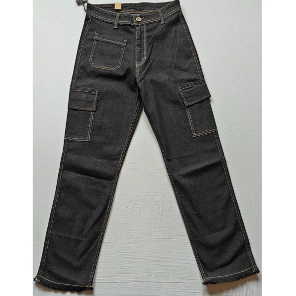Dropship Women's Cotton Blended Solid Cargo Straight Fit (Black)