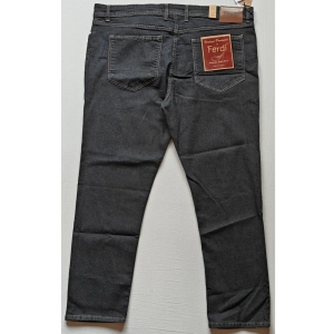 Generic Men's Cotton Blended Solid Plus Size Jeans (Dark Grey)