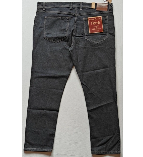 Men's Cotton Blended Solid Plus Size Jeans (Dark Grey)