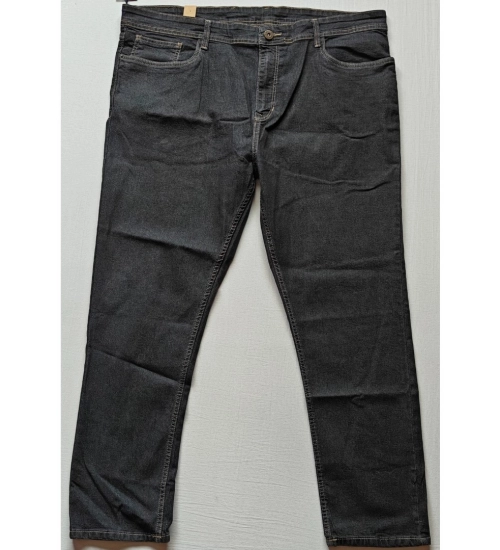 Men's Cotton Blended Solid Plus Size Jeans (Dark Grey)