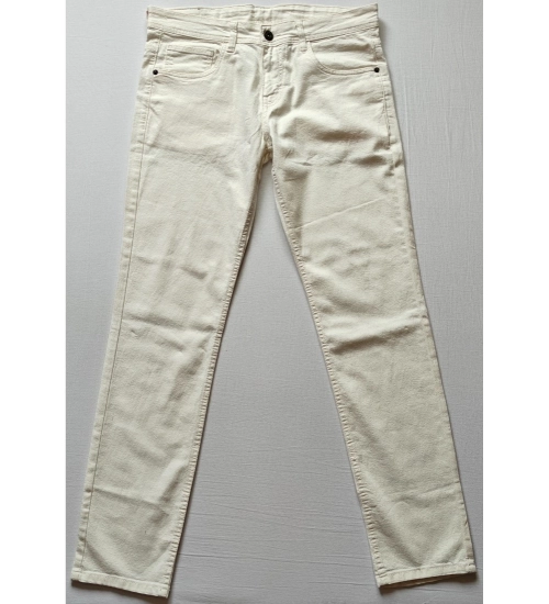 Men's Cotton Blended Solid Classic Fit Jeans (Beige)