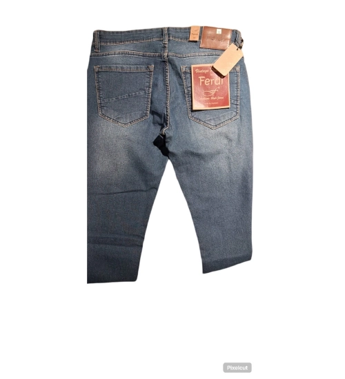 Men's Cotton Blended Solid Tapered Jeans (Blue)