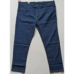 Men's Cotton Blended Solid Plus Size Jeans (Dark Blue)