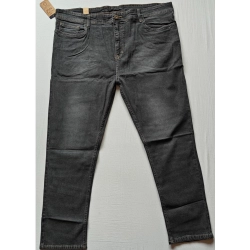 Men's Cotton Blended Solid Plus Size Jeans (Dark Grey)