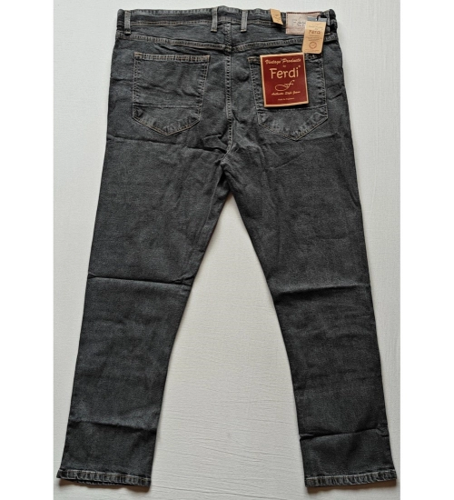 Men's Cotton Blended Solid Plus Size Jeans (Dark Grey)