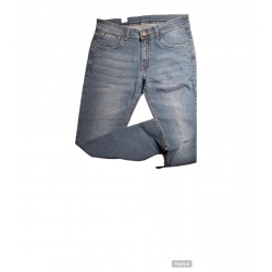 Men's Cotton Blended Solid Tapered Jeans (Blue)