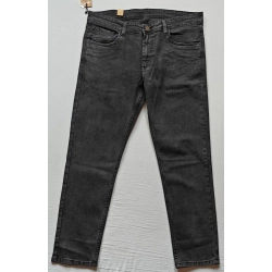 Men's Cotton Blended Solid Tapered Jeans (Grey)