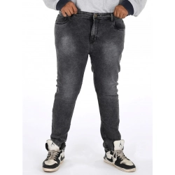 Men's Cotton Blended Solid Plus Size Jeans (Grey)