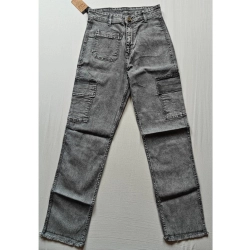 Women's Cotton Blended Solid Cargo Straight Fit (Grey)