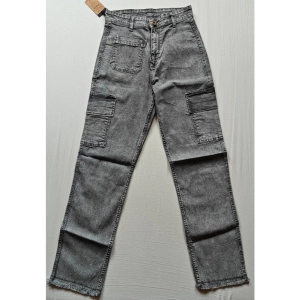 Generic Women's Cotton Blended Solid Cargo Straight Fit (Grey)