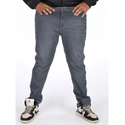 Men's Cotton Blended Solid Plus Size Jeans (Grey)
