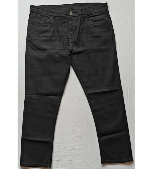 Men's Cotton Blended Solid Plus Size Jeans (Black)