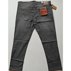 Generic Men's Cotton Blended Solid Plus Size Jeans (Dark Grey)