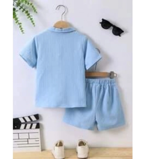 Kid's Lycra Printed Casual wear Shirt And Shorts Set (SkyBlue)