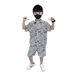 Kid's Lycra Printed Casual wear Shirt And Shorts Set (White)