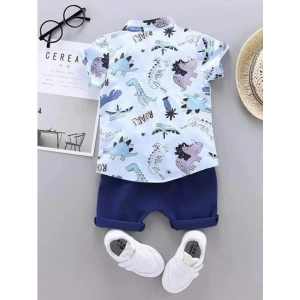 Generic Kid's Lycra Printed Casual wear Shirt And Shorts Set (Multicolor)