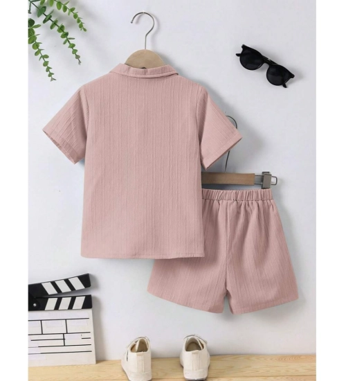 Kid's Lycra Printed Casual wear Shirt And Shorts Set (Peach)