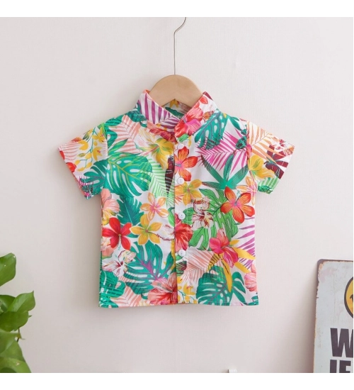 Kid's Lycra Printed Casual wear Shirt And Shorts Set (Multicolor)