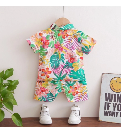 Kid's Lycra Printed Casual wear Shirt And Shorts Set (Multicolor)