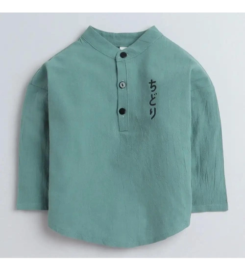 Kid's Lycra Printed Casual wear Shirt And Shorts Set (Green)