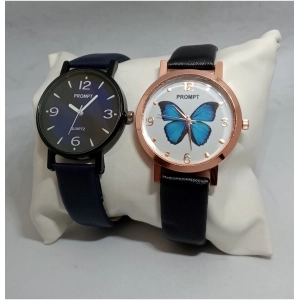 Generic Women's Casual Leather New Stylish Watch Pack Of-2 (Assorted)
