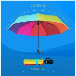 Generic Metal Portable Auto Travel Umbrella (Rainbow)