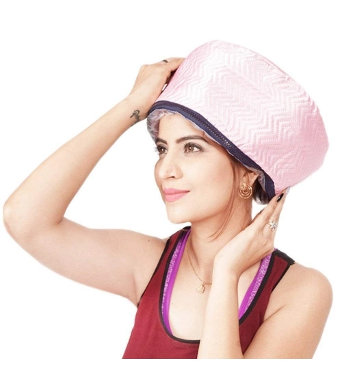 Plastic Head Spa Cap Treatment with Beauty Steamer (Pink)