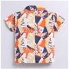 Dropship Boy's Lycra Blend Printed Short Sleeve Shirt and Shorts Set (MultiColor)