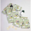 Dropship Boy's Lycra Blend Printed Short Sleeve Shirt and Shorts Set (MultiColor)