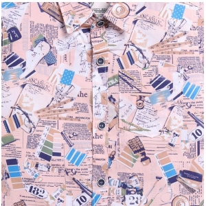 Generic Boy's Cotton Blend Printed Short Sleeve Shirt (MultiColor)