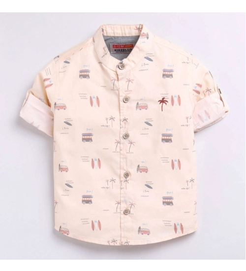 Boy's Cotton Blend Printed Short Sleeve Shirt (MultiColor)