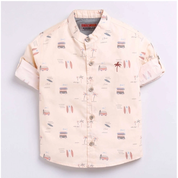 Dropship Boy's Cotton Blend Printed Short Sleeve Shirt (MultiColor)