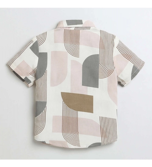 Boy's Cotton Blend Printed Short Sleeve Shirt (MultiColor)