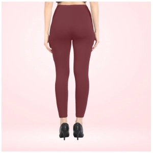 Generic Women's Cotton Blended Solid Ankle legging (Maroon)
