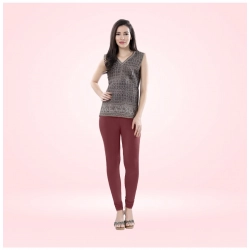 Women's Cotton Blended Solid Churidar leggings (Maroon)