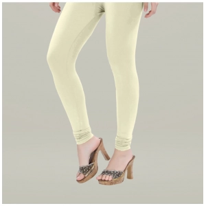 Generic Women's Cotton Blended Solid Churidar leggings (Cream)