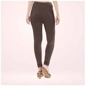 Generic Women's Cotton Blended Solid Churidar leggings (Brown)