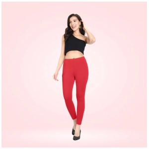 Generic Women's Cotton Blended Solid Ankle legging (Red)