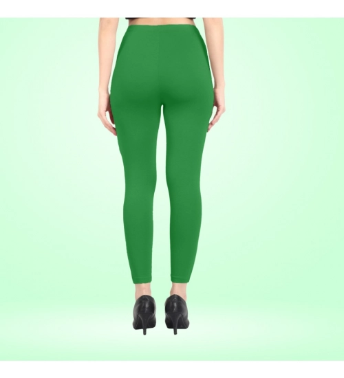 Women's Cotton Blended Solid Ankle legging (Green)