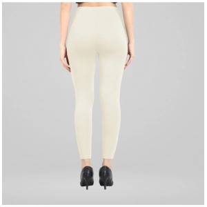 Generic Women's Cotton Blended Solid Ankle legging (Off White)