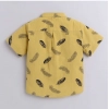 Dropship Boy's Cotton Blend Printed Short Sleeve Shirt and Shorts Set (Yellow)