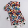 Dropship Boy's Lycra Blend Printed Short Sleeve Shirt and Shorts Set (MultiColor)