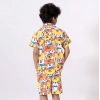 Dropship Boy's Lycra Blend Printed Short Sleeve Shirt and Shorts Set (MultiColor)