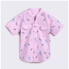 Dropship Boy's Cotton Blend Printed Short Sleeve Shirt and Shorts Set (Pink)